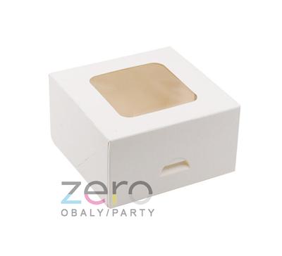 Krabice dortová s okýnkem 130 x 130 x 70 mm - bílá - Obrázok č. 1