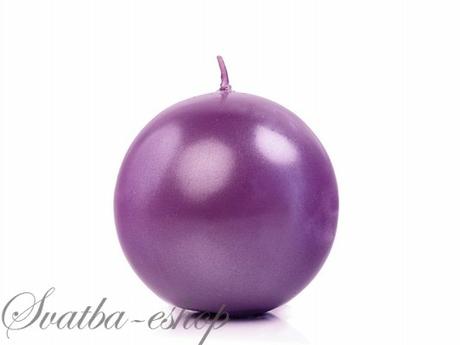 Svíčka koule ø 60 mm perlěťová purpurově fialová - Obrázok č. 1