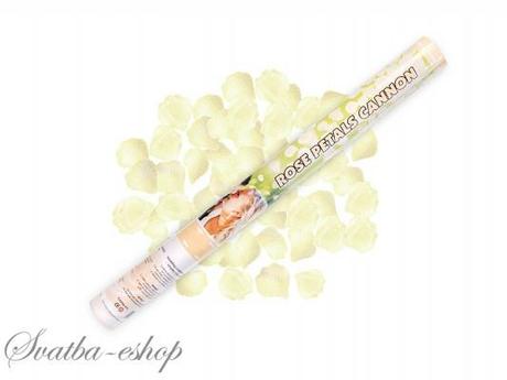 Vystřelovací konfety ivory plátky růží 60 cm - Obrázok č. 1