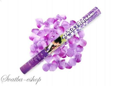 Vystřelovací konfety fialové plátky růží 60 cm - Obrázok č. 1