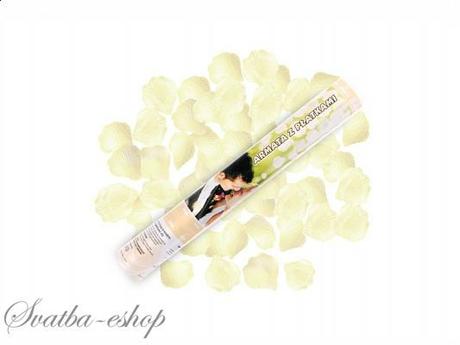 Vystřelovací konfety ivory plátky růží 40 cm - Obrázok č. 1