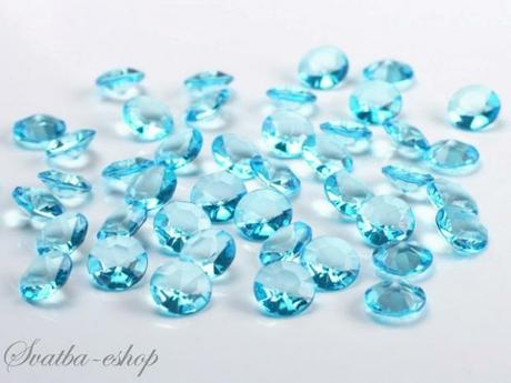 Dekorační diamanty 12 mm tyrkysově modré - Obrázok č. 1
