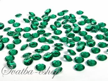 Dekorační diamanty 12 mm smaragdově zelené - Obrázok č. 1