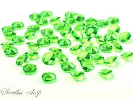 Dekorační diamanty 12 mm jasně zelené - Obrázok č. 1