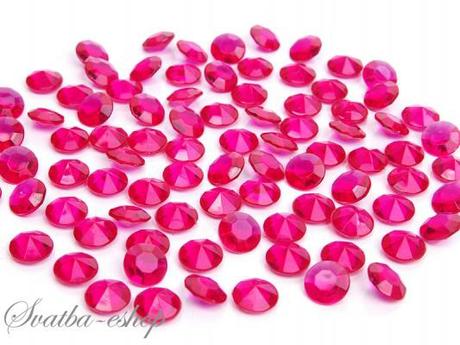 Dekorační diamanty 12 mm sytě růžové - Obrázok č. 1