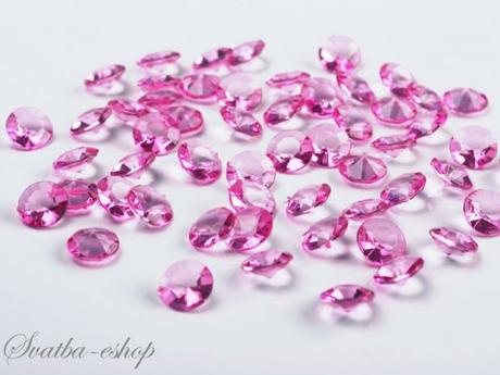 Dekorační diamanty 12 mm růžové - Obrázok č. 1