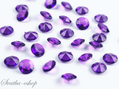 Dekorační diamanty 12 mm purpurově fialové - Obrázok č. 1