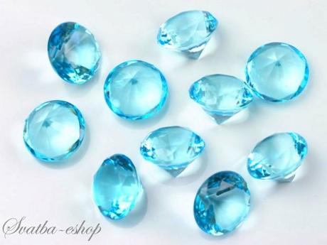 Dekorační diamanty 20 mm tyrkysově modré - Obrázok č. 1