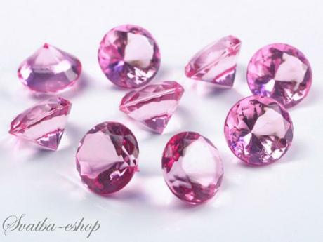 Dekorační diamanty 20 mm růžové - Obrázok č. 1
