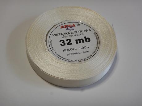 Krémová stuha - šířka 12 mm - Obrázok č. 1