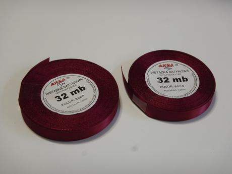 Vínové stuhy - šířka 12 mm - 2 ks - Obrázok č. 1