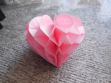 Honeycomb srdce bílé, růžové - Obrázok č. 1