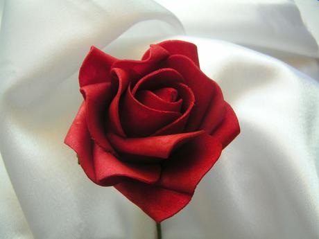 Tmavě červená pěnová růže - 7 cm - Obrázok č. 1
