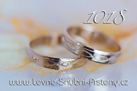 Snubní prsteny LSP 1018bz + zirkon, zlato 14 kar. - Obrázok č. 1