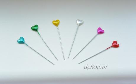 Velký špendlík- hlava srdce červený - Obrázok č. 1