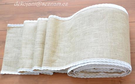 Jutový běhoun s bavlněnou krajkou  - Obrázok č. 1