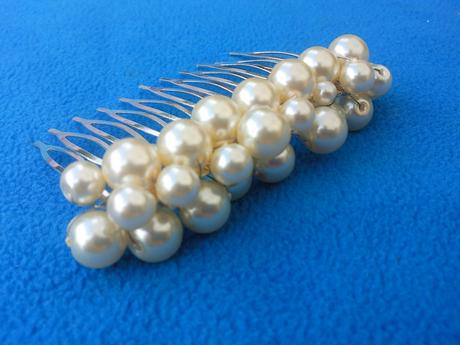 Ivory perličkový svatební hřebínek  - Obrázok č. 1