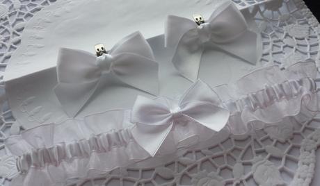 Bílý šifonovy podvazek - Obrázok č. 1