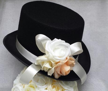 Cylindr na svatební auto - lososová+bílá+ ivory - Obrázok č. 1