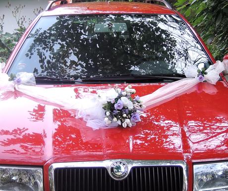 Svatební auto - "Bílé růže s lila a levandulí" - Obrázok č. 1