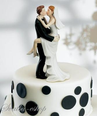 Figurka na svatební dort Líbající se novomanželé - Obrázok č. 1