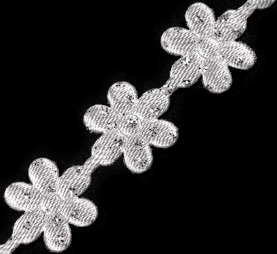 Prýmek saténový květ s glitry 11 mm - Obrázok č. 1
