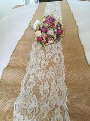 Jutová šerpa s krajkou - Obrázok č. 1