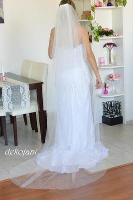 Katedrální dvouvrstvý závoj s vrchní vrstvou 65cm. - Obrázok č. 1