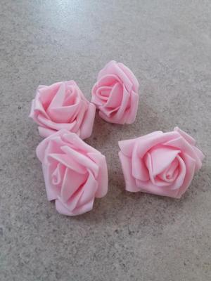 Pěnové růže 4 cm růžové  balení po 10 ks - Obrázok č. 1