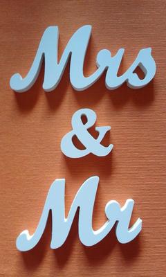 psací svatební písmenka Mr & Mrs  - Obrázok č. 1