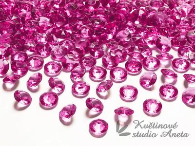 Akrylové diamanty růžové tmavě 100ks - Obrázok č. 1