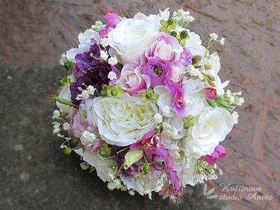 Svatební kytice Romantic Flowers fialová - Obrázok č. 1