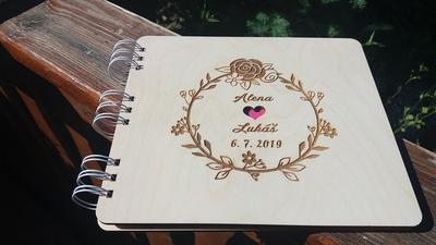 Dřevěná svatební kniha hostů nebo svatební fotoalbum - Obrázok č. 1
