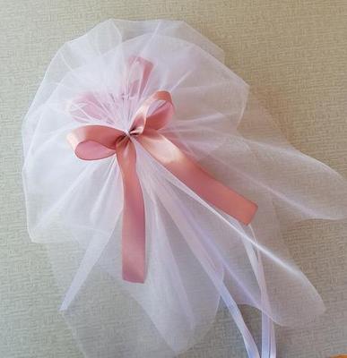 BÍLÁ mašle na zrcátka/kliky aut s mašličkou - Obrázok č. 1