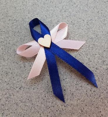 Vývazek se srdíčkem - pudrová a námořnická - Obrázok č. 1