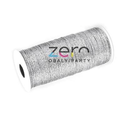 Šnůrka (stuha) lurexová s drátkem 15 m - stříbrná - Obrázok č. 1