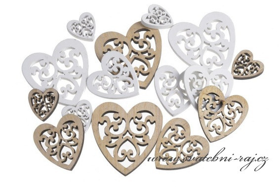 Dřevěná srdce s ornamenty - Obrázok č. 1