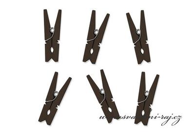 Kolíčky dřevěné hnědé - 3,5 cm - Obrázok č. 1