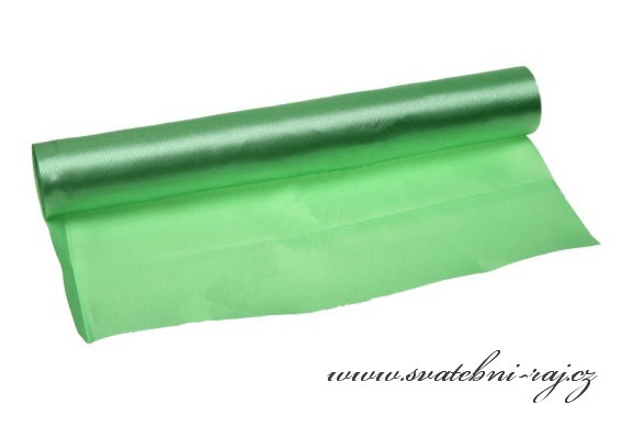 Jednostranný satén zelený, šíře 36 cm - Obrázok č. 1