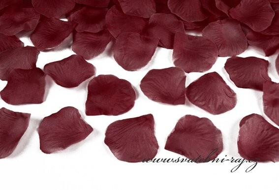 Textilní plátky růží bordó - Obrázok č. 1