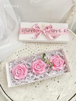 Dárkové balení tří růžových mýdlových květů růže - Obrázok č. 1