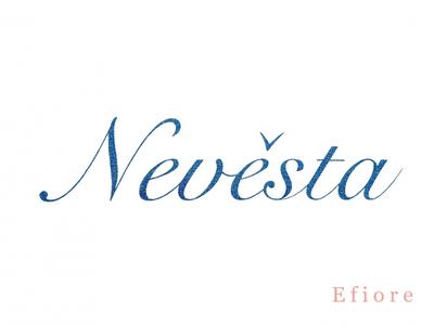 Modrý glitrový třpytivý nápis Nevěsta/písmo Romantic - Obrázok č. 1