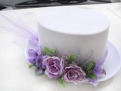Cylindr na svatební vůz bílo fialový - Obrázok č. 1