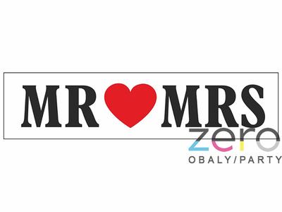 SPZ svatební "Mr. + Mrs." - bílá - Obrázok č. 1