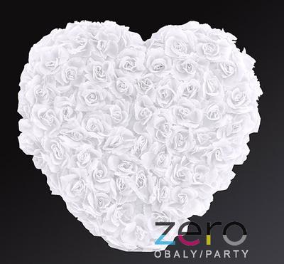 AKCE Srdce plné svatební z růží na auto pr. 50 cm - bílá - Obrázok č. 1