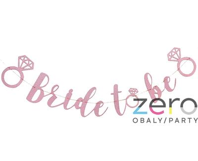Banner papírový "Bride to be" 300 cm - růžové zlato - Obrázok č. 1
