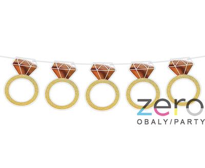 Banner papírový "Snubní prsteny" 160 cm - Obrázok č. 1