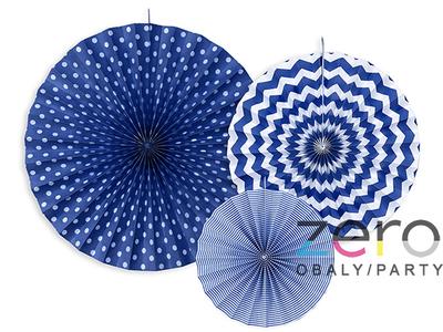 Rozety závěsné papírové (3 ks) - tm. modré - Obrázok č. 1