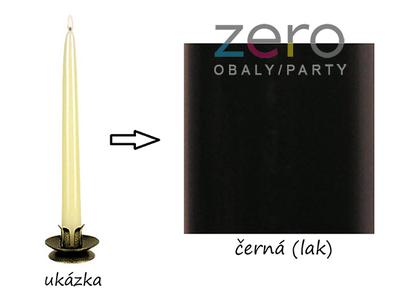 Svíčka hladká dlouhá 24 cm - černá (lak) - Obrázok č. 1
