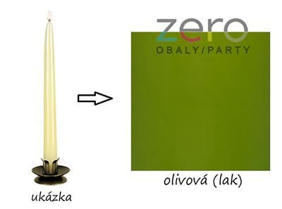 Svíčka hladká dlouhá 24 cm - olivová (lak) - Obrázok č. 1